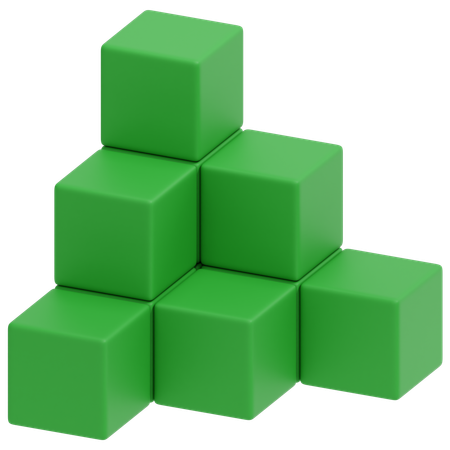 Pilha de pirâmide verde  3D Icon