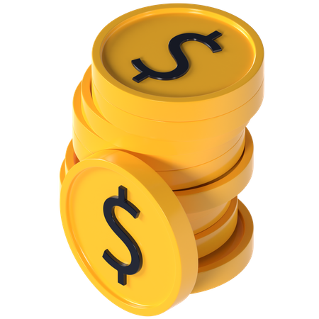 Pilhas de moedas  3D Icon