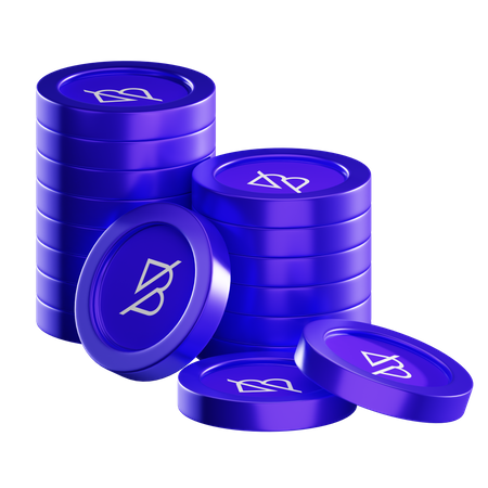 Pilhas de moedas de banda  3D Icon