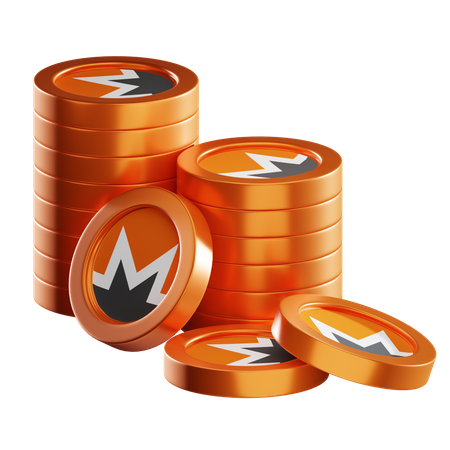 Pilhas de moedas xmr  3D Icon