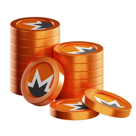 Pilhas de moedas xmr  3D Icon