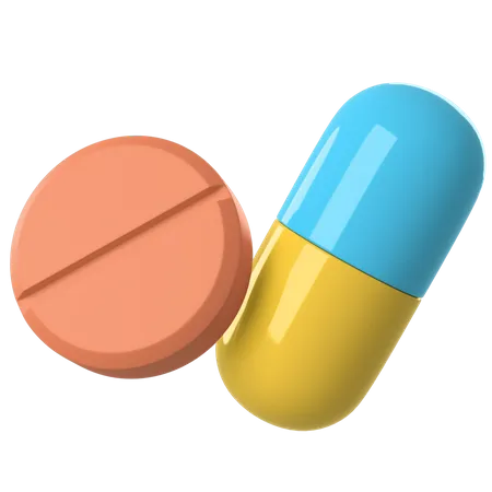 Pill and Capsule  3D Illustration