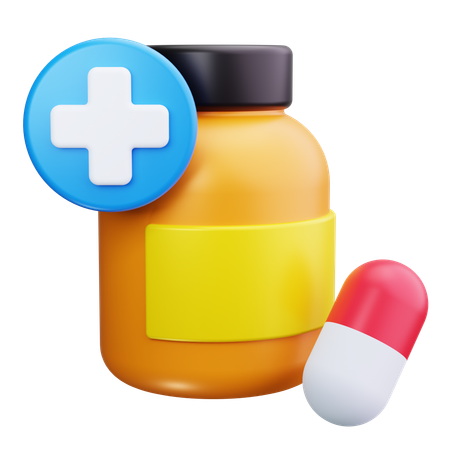 錠剤瓶  3D Icon