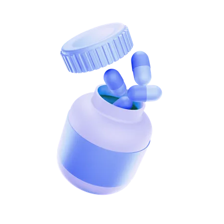 Pill Bottle  3D Illustration