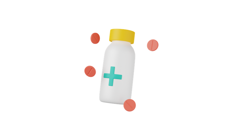 Pill Bottle 3D Icon