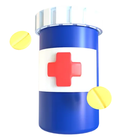 Pill Bottle 3 D Icon Suitable For Medical Design 3D Icon