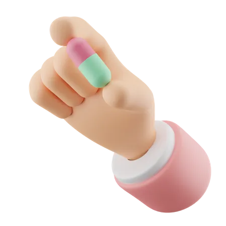 Pill In Hand  3D Icon