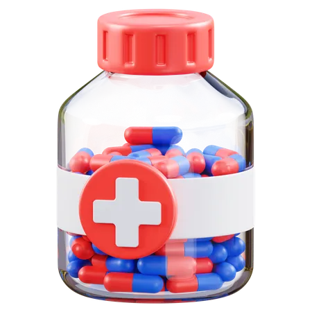 Pill Jar  3D Icon