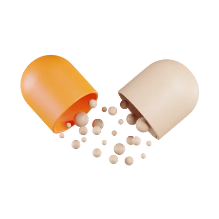 Pill Open  3D Icon