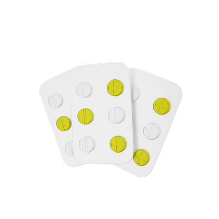 Pill strip  3D Illustration