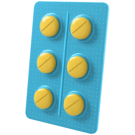 Pill Strip 3D Illustration