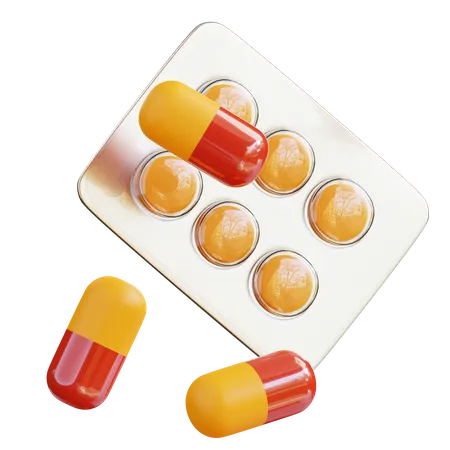 3 D Illustration Pills Tablet And Capsule 3D Icon