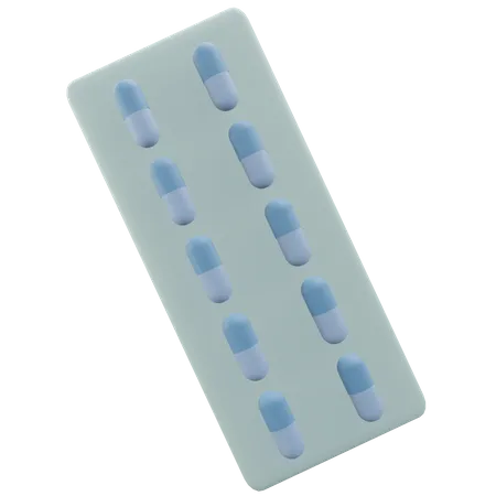 Pill Strips Medical Icon Illustration 3D Icon