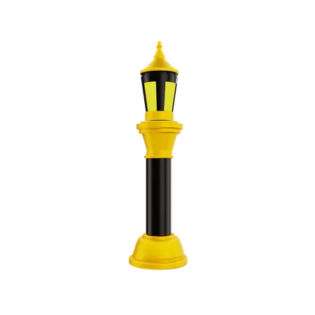 Pillar With Lamp  3D Icon