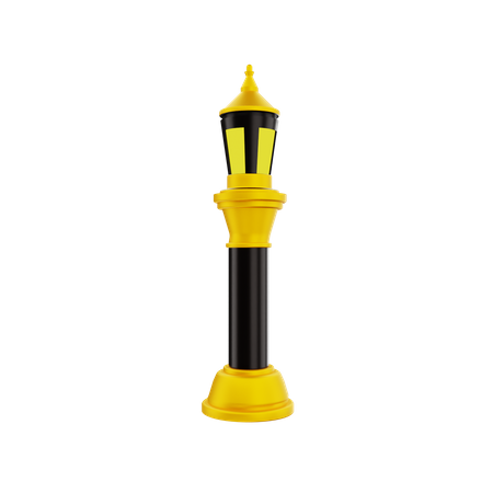 Pillar With Lamp  3D Icon