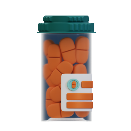 Pillen auf der Flasche  3D Icon