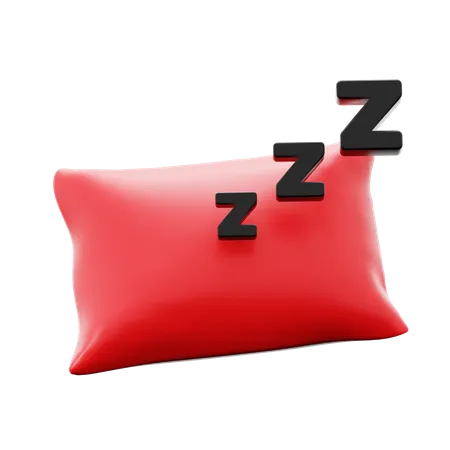 Cozy Fluffy Pillow With Sleeping Symbol For Recovery Rest After Workout Training Fitness Gym 3 D Icon Illustration Render Design 3D Icon