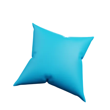 3 D Illustration Of Simple Icon Of Blue Pillow 3D Illustration