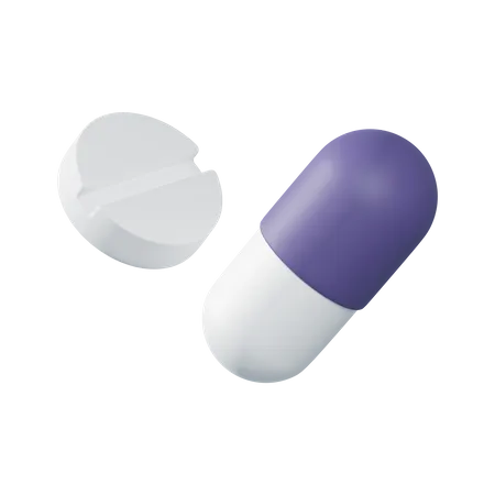 3 D Rendering Of Medicine Capsule Pill Icon Isolated 3D Illustration