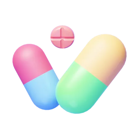 3 D Medical Pills Icon Illustration Or 3 D Medicine Tablets Icon Illustration 3D Icon