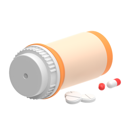 Pills Bottle  3D Illustration