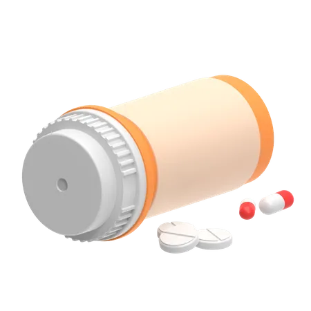 Pills Bottle  3D Illustration