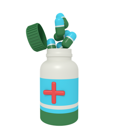 Pills Bottle 3D Icon