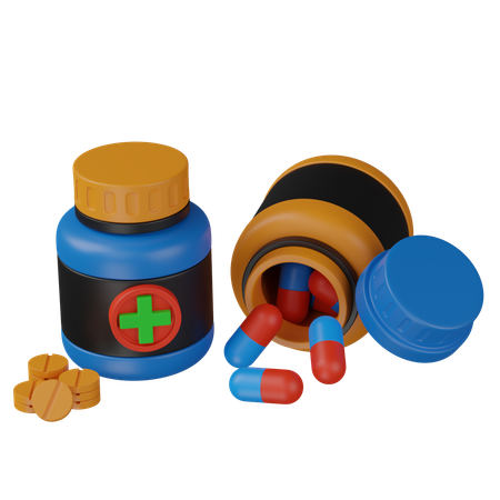 Pills Bottles  3D Icon