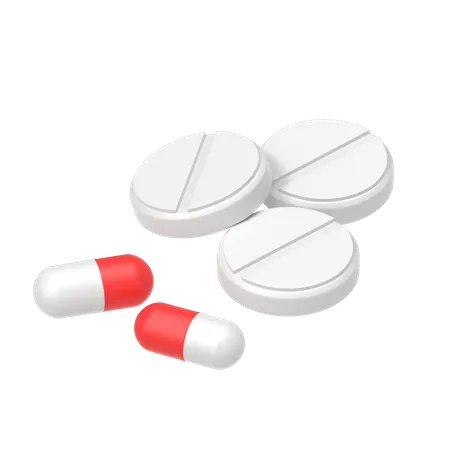 Pills Capsule  3D Illustration