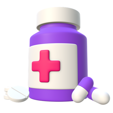 Pills Jar  3D Icon