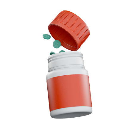 Pills Jar 3D Illustration