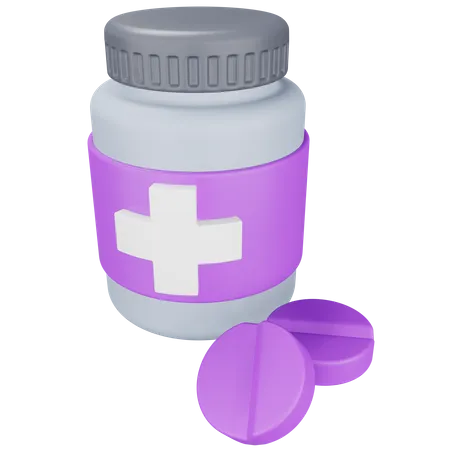 Pills Jar 3D Icon