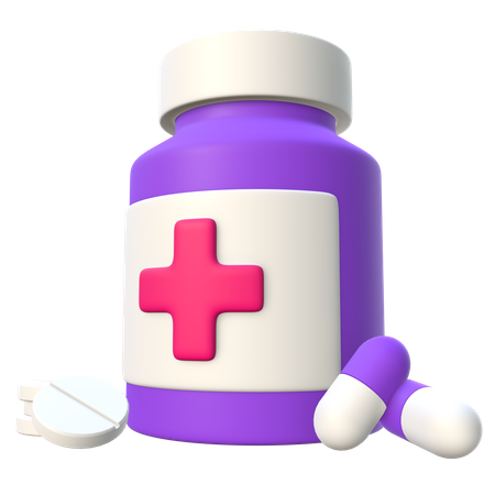 Pills Jar 3D Icon