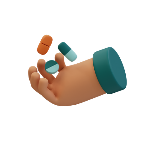 Pills on hand  3D Icon