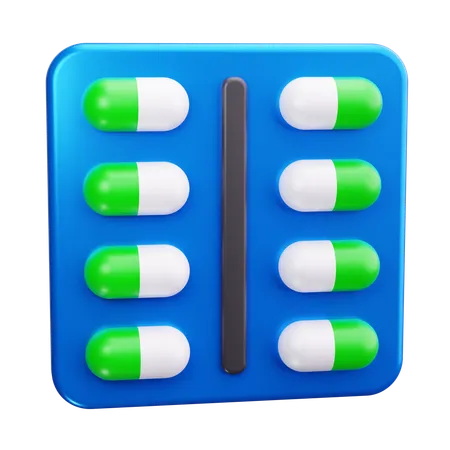 錠剤の包み  3D Icon