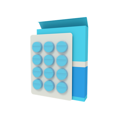 Pills Strip  3D Icon