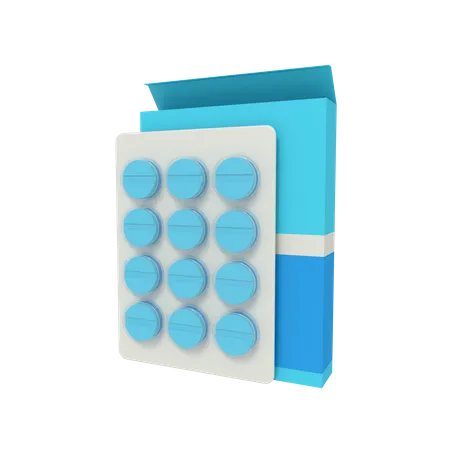 Pills Strip  3D Icon