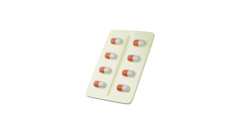 Pills Strip  3D Icon