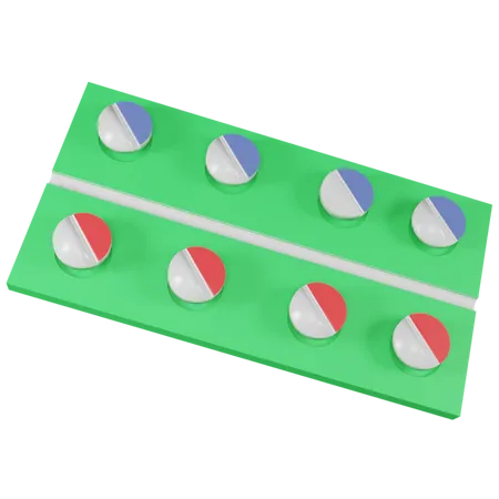 Pills Strip 3D Illustration