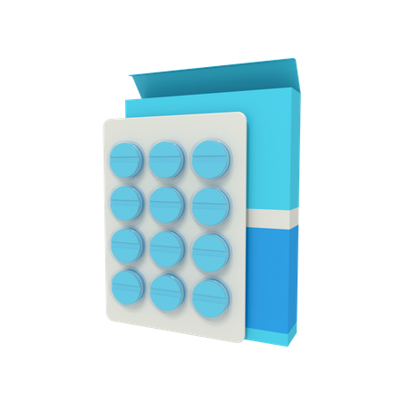 Pills Strip 3D Icon