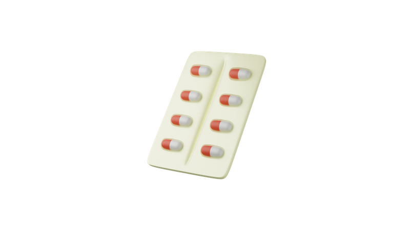 Pills Strip 3D Icon