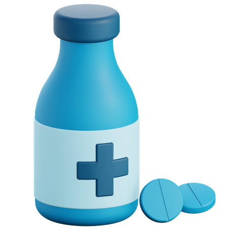 Pillsmedicine bottle and tablets  3D Icon