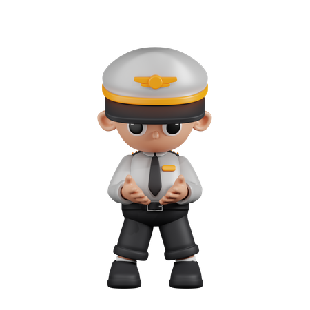 Pilot Holding Something  3D Illustration