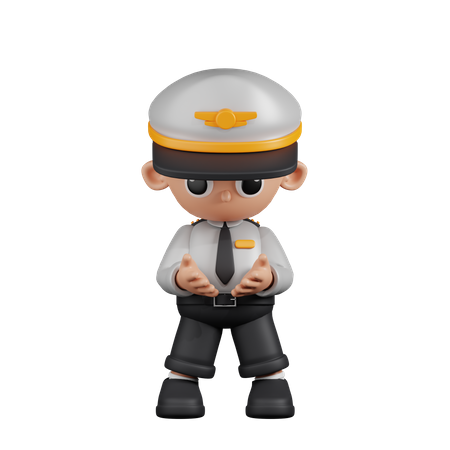 Pilot Holding Something  3D Illustration