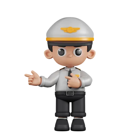 Pilot Pointing Fingers In Direction  3D Illustration