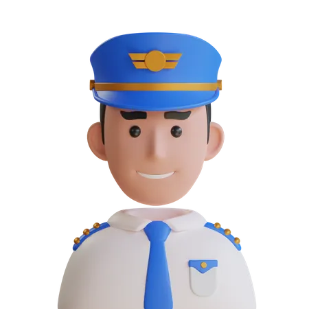 Pilote masculin  3D Icon