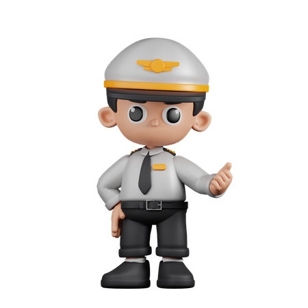 Piloto apuntando al siguiente  3D Icon