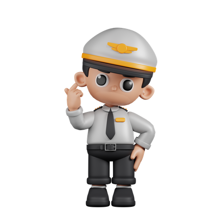 Piloto dando mini amor  3D Icon