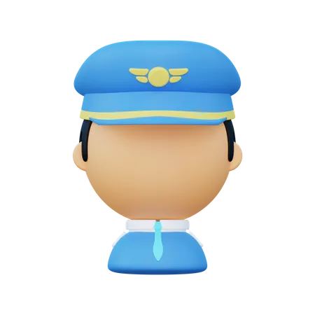 Piloto de avião  3D Illustration