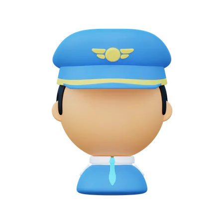 Piloto de avión  3D Illustration
